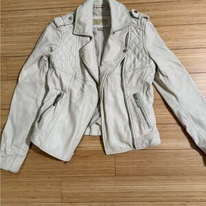 Off white leather jacket